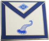 Masonic Junior Steward Left Apron Lodge Officer Lapel Pin [Silver - 25.4 mm x 22.4 mm]