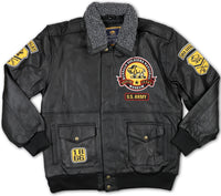 Big Boy Buffalo Soldiers S4 Mens Leather Bomber Jacket [Black]