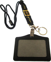 Alpha Phi Alpha Paracord Survival Lanyard w/Badge Holder [Black]