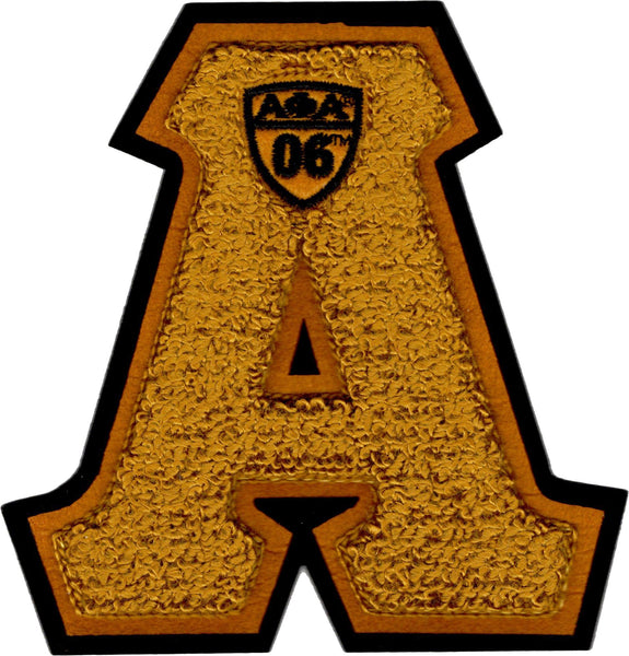 Alpha Phi Alpha Letter Shield Chenille Sew-On Patch [Gold - 5.75"W x 5.5"T]