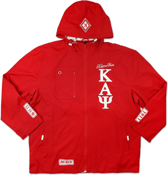 Big Boy Kappa Alpha Psi&reg; Divine 9 S3 Mens Hooded Windbreaker Jacket [Crimson Red]