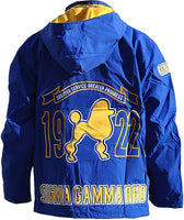Big Boy Sigma Gamma Rho Divine 9 S3 Ladies Hooded Windbreaker Jacket [Royal Blue]