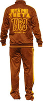 Big Boy Iota Phi Theta Divine 9 S3 Mens Jogging Suit Set [Brown]