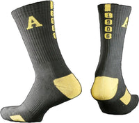 Alpha Phi Alpha Greekfeet Mens Athletic Dri-Fit Crew Socks [Black - Fits Sizes 9-13]