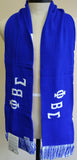 Buffalo Dallas Phi Beta Sigma 2-Ply Knit Scarf [Blue - 60"L x 7"W]