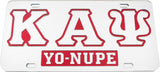 Kappa Alpha Psi Yo-Nupe Mirror Insert Car Tag License Plate [Silver]