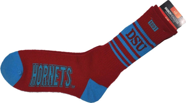 Big Boy Delaware State Hornets Athletic Mens Socks [Red - Large (9/10)]