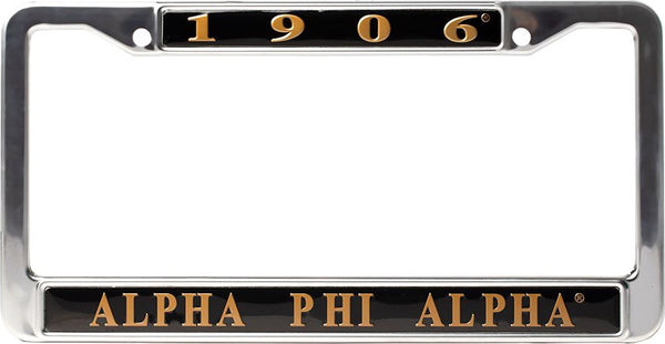 Alpha Phi Alpha 1906 Metal License Frame [Silver - Car or Truck]