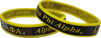 Alpha Phi Alpha 2-Tone Color Silicone Bracelet [Pre-Pack - Gold - 8"]