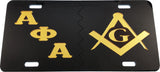 Alpha Phi Alpha > Black/Gold Split Mirror License Plate [Car or Truck]
