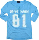 Big Boy Spelman College Ladies Football Lace Jersey Tee [Sky Blue]