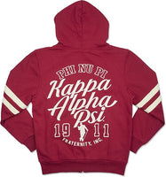 Big Boy Kappa Alpha Psi Divine 9 Mens Zip-Up Hoodie Jacket [Crimson Red]