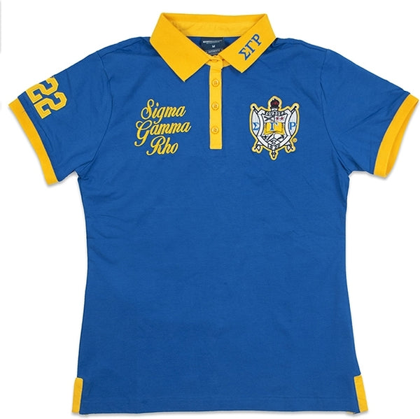 Big Boy Sigma Gamma Rho Divine 9 S4 Ladies Polo Shirt [Royal Blue]
