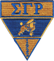 Sigma Gamma Rho Military Style Iron-On Patch [Gold/Blue - 2.875" x 2.5"]