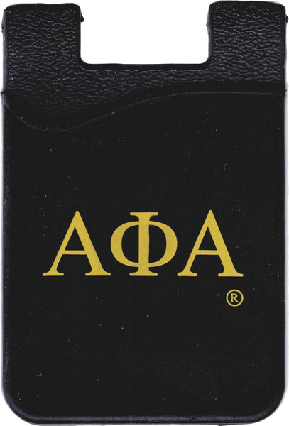 Alpha Phi Alpha Silicone Cell Phone Wallet [Black - 3.5" x 2.25"]