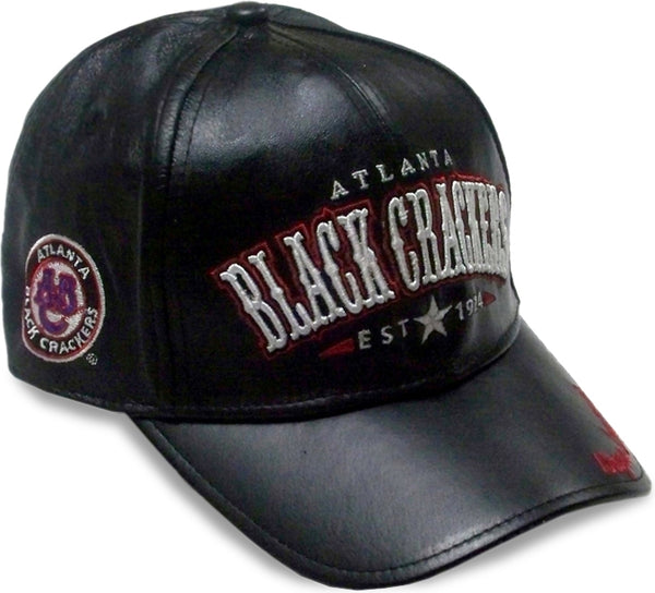 Big Boy Atlanta Black Crackers Legends S041 Mens Leather Baseball Cap [Black - Adjustable Size]