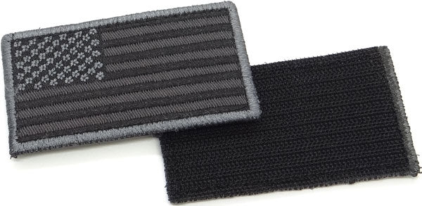 United States Flag Hook And Loop Patch [Black/Grey - 3.5" x 2"]