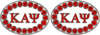 Kappa Alpha Psi Crystal Stones Oval Mens Cuff Links [Gold - 1" Each]
