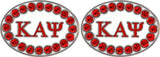 Kappa Alpha Psi Crystal Stones Oval Mens Cuff Links [Gold - 1" Each]