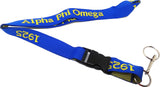 Alpha Phi Omega Classic Woven Embroidered Lanyard [Blue]