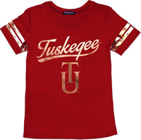 Big Boy Tuskegee Golden Tigers S2 Ladies Jersey Tee [Crimson Red]