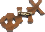 Chi Eta Phi Big Letter Wood Pin [Brown - 3" x 2.5"]