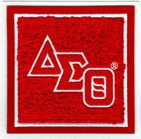 Delta Sigma Theta Square Chenille Sew-On Patch [Red]
