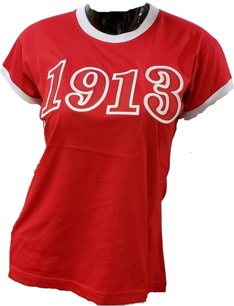 Buffalo Dallas Delta Sigma Theta 1913 Ringer T-Shirt [Short Sleeve - Red]