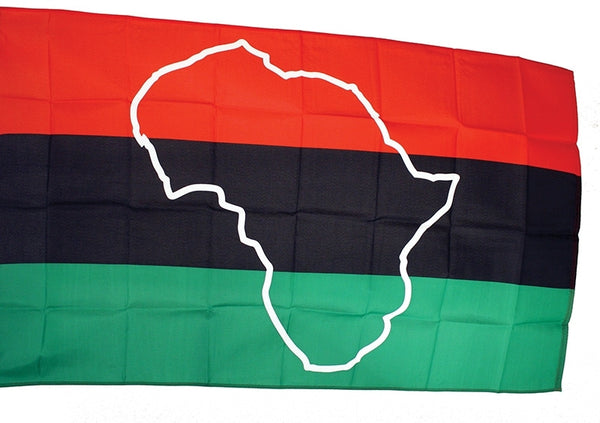 African American Africa Map Outline Flag [Red/Black/Green - 3' x 5']