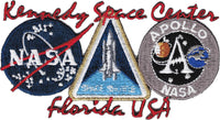 NASA Kennedy Space Center Three Logo Iron-On Patch [Multi-Colored]