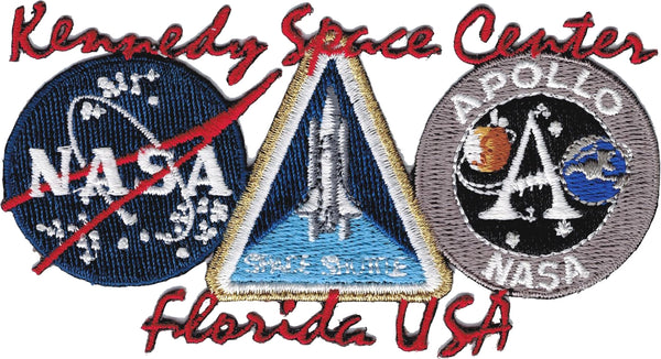 NASA Kennedy Space Center Three Logo Iron-On Patch [Multi-Colored]