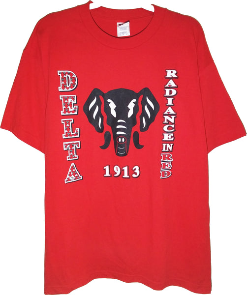 Delta Sigma Theta Elephant Vertical II Ladies T-Shirt [Red]