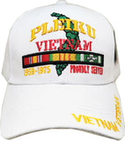 Pleiku Vietnam Veteran Proudly Served Mens Cap [White - Adjustable Size]