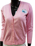 Buffalo Dallas Jack And Jill Of America Classic Light Weight Ladies Cardigan [Pink - Button Down]