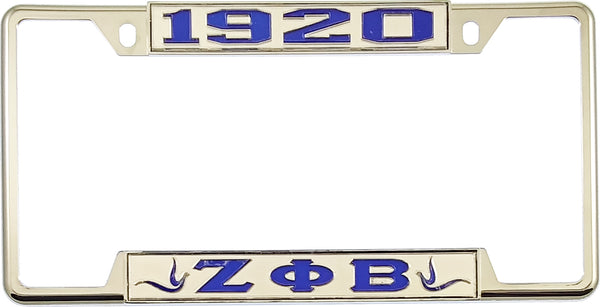 Zeta Phi Beta 1920 Doves License Plate Frame [Silver/Blue - Car or Truck - Decal Visible Frame]