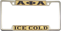 Alpha Phi Alpha Ice Cold License Plate Frame [Gold/Black - Car or Truck - Decal Visible Frame]