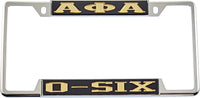 Alpha Phi Alpha O-Six License Plate Frame [Black/Gold - Car or Truck - Decal Visible Frame]