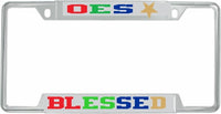 Eastern Star Blessed License Plate Frame [Silver - Car or Truck - Decal Visible Frame]
