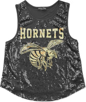 Big Boy Alabama State Hornets S2 Ladies Sequins Tank Top [Black]