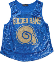Big Boy Albany State Golden Rams S2 Ladies Sequins Tank Top [Royal Blue]
