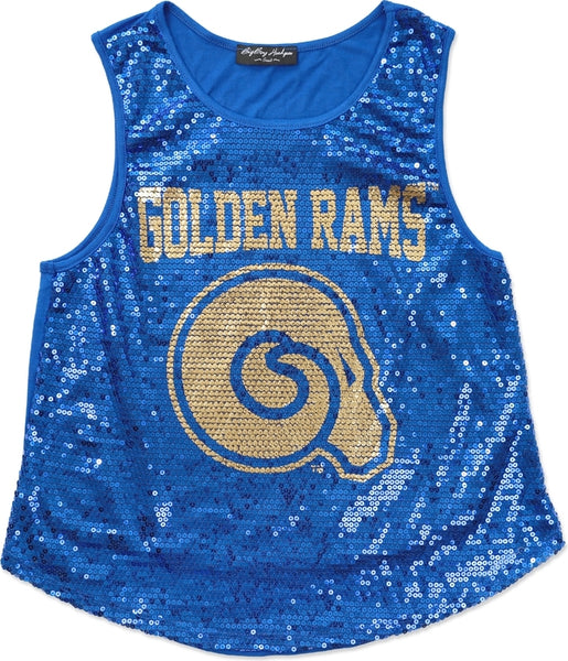 Big Boy Albany State Golden Rams S2 Ladies Sequins Tank Top [Royal Blue]