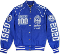 Big Boy Zeta Phi Beta Centennial Divine 9 S9 Ladies Twill Racing Jacket [Royal Blue]