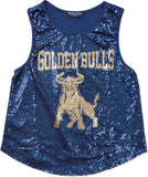 Big Boy Johnson C. Smith Golden Bulls S2 Ladies Sequins Tank Top [Navy Blue]
