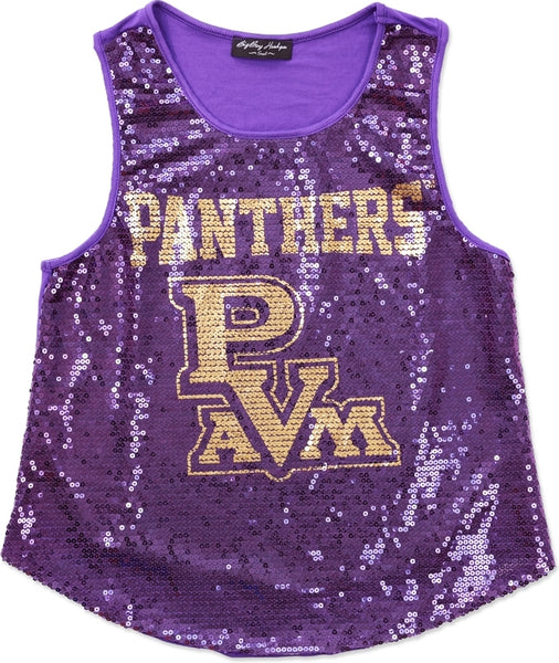 Big Boy Prairie View A&M Panthers S2 Ladies Sequins Tank Top [Purple]