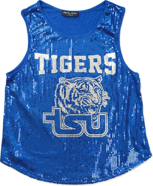 Big Boy Tennessee State Tigers S2 Ladies Sequins Tank Top [Royal Blue]