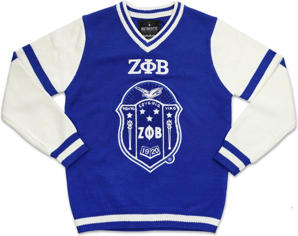 Big Boy Zeta Phi Beta Divine 9 S4 Ladies V-Neck Sweater [Royal Blue]