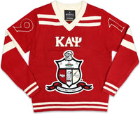 Big Boy Kappa Alpha Psi&reg; Divine 9 S4 Mens V-Neck Heavy Sweater [Crimson Red]