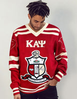 Big Boy Kappa Alpha Psi Divine 9 S4 Mens V-Neck Heavy Sweater [Crimson Red]
