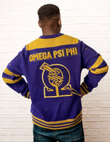 Big Boy Omega Psi Phi Divine 9 S4 Mens V-Neck Heavy Sweater [Purple]