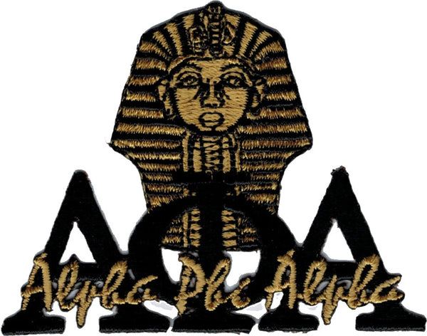 Alpha Phi Alpha Signature Sphinx Head Iron-On Patch [Black - 3" x 2"]